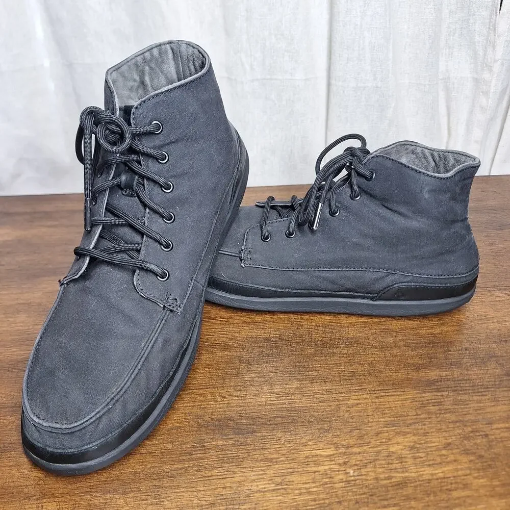 Olukai Nalukai Kappa boots mens 11.5 canvas Hightop shoes black chukka boots